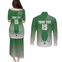 Custom Kenya Football Couples Matching Puletasi and Long Sleeve Button Shirt Go Champions Harambee Stars - Wonder Print Shop