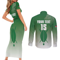 Custom Kenya Football Couples Matching Short Sleeve Bodycon Dress and Long Sleeve Button Shirt Go Champions Harambee Stars - Wonder Print Shop