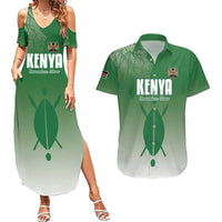 Custom Kenya Football Couples Matching Summer Maxi Dress and Hawaiian Shirt Go Champions Harambee Stars - Wonder Print Shop