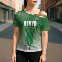 Custom Kenya Football Cross Shoulder Shirt Go Champions Harambee Stars - Wonder Print Shop