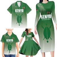 Custom Kenya Football Family Matching Long Sleeve Bodycon Dress and Hawaiian Shirt Go Champions Harambee Stars - Wonder Print Shop