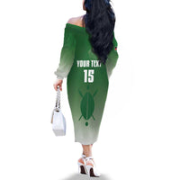 Custom Kenya Football Family Matching Off The Shoulder Long Sleeve Dress and Hawaiian Shirt Go Champions Harambee Stars - Wonder Print Shop