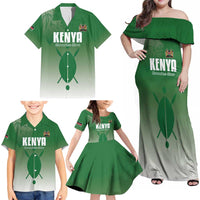 Custom Kenya Football Family Matching Off Shoulder Maxi Dress and Hawaiian Shirt Go Champions Harambee Stars - Wonder Print Shop