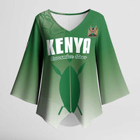 Custom Kenya Football Kimono Sleeve Blouse Go Champions Harambee Stars - Wonder Print Shop