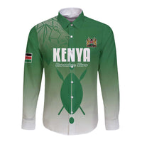 Custom Kenya Football Long Sleeve Button Shirt Go Champions Harambee Stars - Wonder Print Shop
