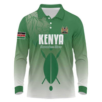 Custom Kenya Football Long Sleeve Polo Shirt Go Champions Harambee Stars - Wonder Print Shop