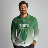 Custom Kenya Football Long Sleeve Polo Shirt Go Champions Harambee Stars - Wonder Print Shop