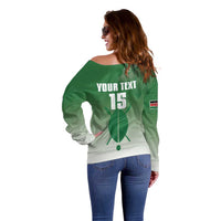 Custom Kenya Football Off Shoulder Sweater Go Champions Harambee Stars - Wonder Print Shop