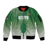 Custom Kenya Football Sleeve Zip Bomber Jacket Go Champions Harambee Stars - Wonder Print Shop
