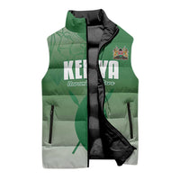 Custom Kenya Football Sleeveless Puffer Jacket Go Champions Harambee Stars - Wonder Print Shop