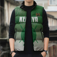 Custom Kenya Football Sleeveless Puffer Jacket Go Champions Harambee Stars - Wonder Print Shop