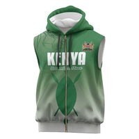 Custom Kenya Football Sleeveless Zip Hoodie Go Champions Harambee Stars - Wonder Print Shop