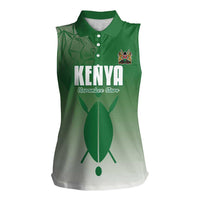 Custom Kenya Football Women Sleeveless Polo Shirt Go Champions Harambee Stars - Wonder Print Shop