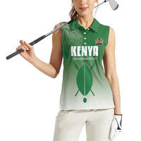 Custom Kenya Football Women Sleeveless Polo Shirt Go Champions Harambee Stars - Wonder Print Shop