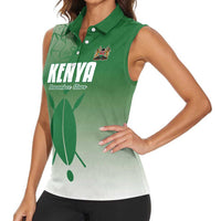 Custom Kenya Football Women Sleeveless Polo Shirt Go Champions Harambee Stars - Wonder Print Shop