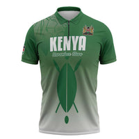 Custom Kenya Football Zipper Polo Shirt Go Champions Harambee Stars - Wonder Print Shop