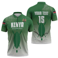 Custom Kenya Football Zipper Polo Shirt Go Champions Harambee Stars - Wonder Print Shop