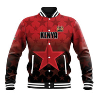 Custom Kenya Football Baseball Jacket Go Harambee Stars - Red Jersey - Wonder Print Shop