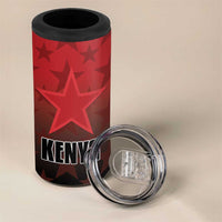 Custom Kenya Football 4 in 1 Can Cooler Tumbler Go Harambee Stars - Red Jersey - Wonder Print Shop