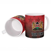 Custom Kenya Football Ceramic Mug Go Harambee Stars - Red Jersey - Wonder Print Shop
