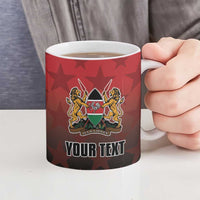Custom Kenya Football Ceramic Mug Go Harambee Stars - Red Jersey - Wonder Print Shop