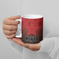 Custom Kenya Football Ceramic Mug Go Harambee Stars - Red Jersey - Wonder Print Shop