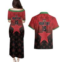 Custom Kenya Football Couples Matching Puletasi and Hawaiian Shirt Go Harambee Stars - Red Jersey - Wonder Print Shop