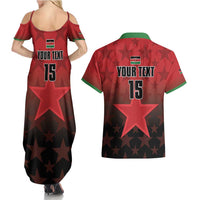 Custom Kenya Football Couples Matching Summer Maxi Dress and Hawaiian Shirt Go Harambee Stars - Red Jersey - Wonder Print Shop