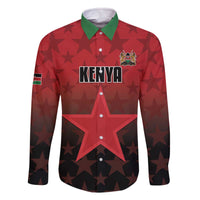 Custom Kenya Football Family Matching Off The Shoulder Long Sleeve Dress and Hawaiian Shirt Go Harambee Stars - Red Jersey - Wonder Print Shop