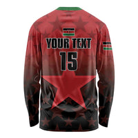 Custom Kenya Football Long Sleeve Shirt Go Harambee Stars - Red Jersey - Wonder Print Shop