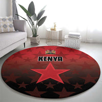 Kenya Football Round Carpet Go Harambee Stars - Red Jersey - Wonder Print Shop