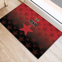 Kenya Football Rubber Doormat Go Harambee Stars - Red Jersey - Wonder Print Shop
