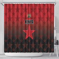 Kenya Football Shower Curtain Go Harambee Stars - Red Jersey - Wonder Print Shop