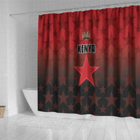 Kenya Football Shower Curtain Go Harambee Stars - Red Jersey - Wonder Print Shop