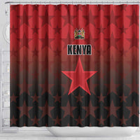 Kenya Football Shower Curtain Go Harambee Stars - Red Jersey - Wonder Print Shop