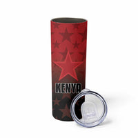 Custom Kenya Football Skinny Tumbler Go Harambee Stars - Red Jersey - Wonder Print Shop