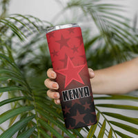 Custom Kenya Football Skinny Tumbler Go Harambee Stars - Red Jersey - Wonder Print Shop