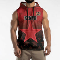 Custom Kenya Football Sleeveless Hoodie Go Harambee Stars - Red Jersey - Wonder Print Shop