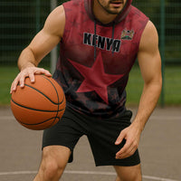 Custom Kenya Football Sleeveless Hoodie Go Harambee Stars - Red Jersey - Wonder Print Shop