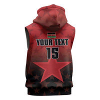 Custom Kenya Football Sleeveless Zip Hoodie Go Harambee Stars - Red Jersey - Wonder Print Shop