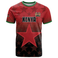 Custom Kenya Football T Shirt Go Harambee Stars - Red Jersey - Wonder Print Shop