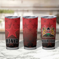 Custom Kenya Football Tumbler Cup Go Harambee Stars - Red Jersey - Wonder Print Shop