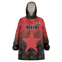 Custom Kenya Football Wearable Blanket Hoodie Go Harambee Stars - Red Jersey - Wonder Print Shop