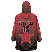 Custom Kenya Football Wearable Blanket Hoodie Go Harambee Stars - Red Jersey - Wonder Print Shop