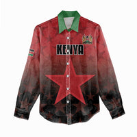 Custom Kenya Football Women Casual Shirt Go Harambee Stars - Red Jersey - Wonder Print Shop
