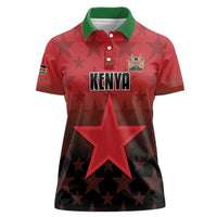 Custom Kenya Football Women Polo Shirt Go Harambee Stars - Red Jersey - Wonder Print Shop