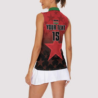 Custom Kenya Football Women Sleeveless Polo Shirt Go Harambee Stars - Red Jersey - Wonder Print Shop