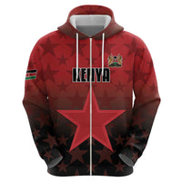 Custom Kenya Football Zip Hoodie Go Harambee Stars - Red Jersey - Wonder Print Shop