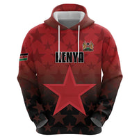 Custom Kenya Football Zip Hoodie Go Harambee Stars - Red Jersey - Wonder Print Shop