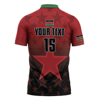 Custom Kenya Football Zipper Polo Shirt Go Harambee Stars - Red Jersey - Wonder Print Shop